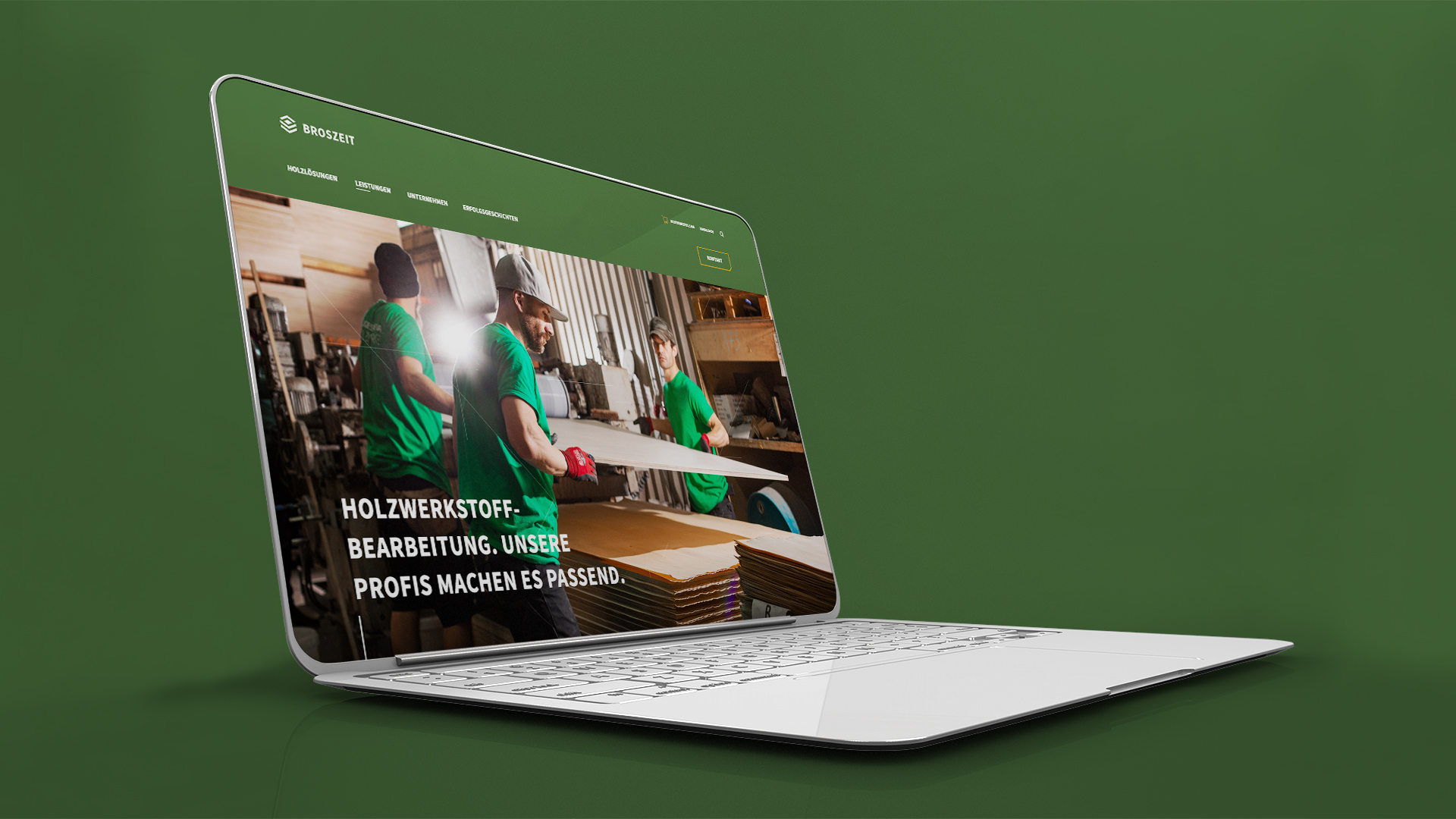Broszeit Group Ansicht neue Website auf Laptop